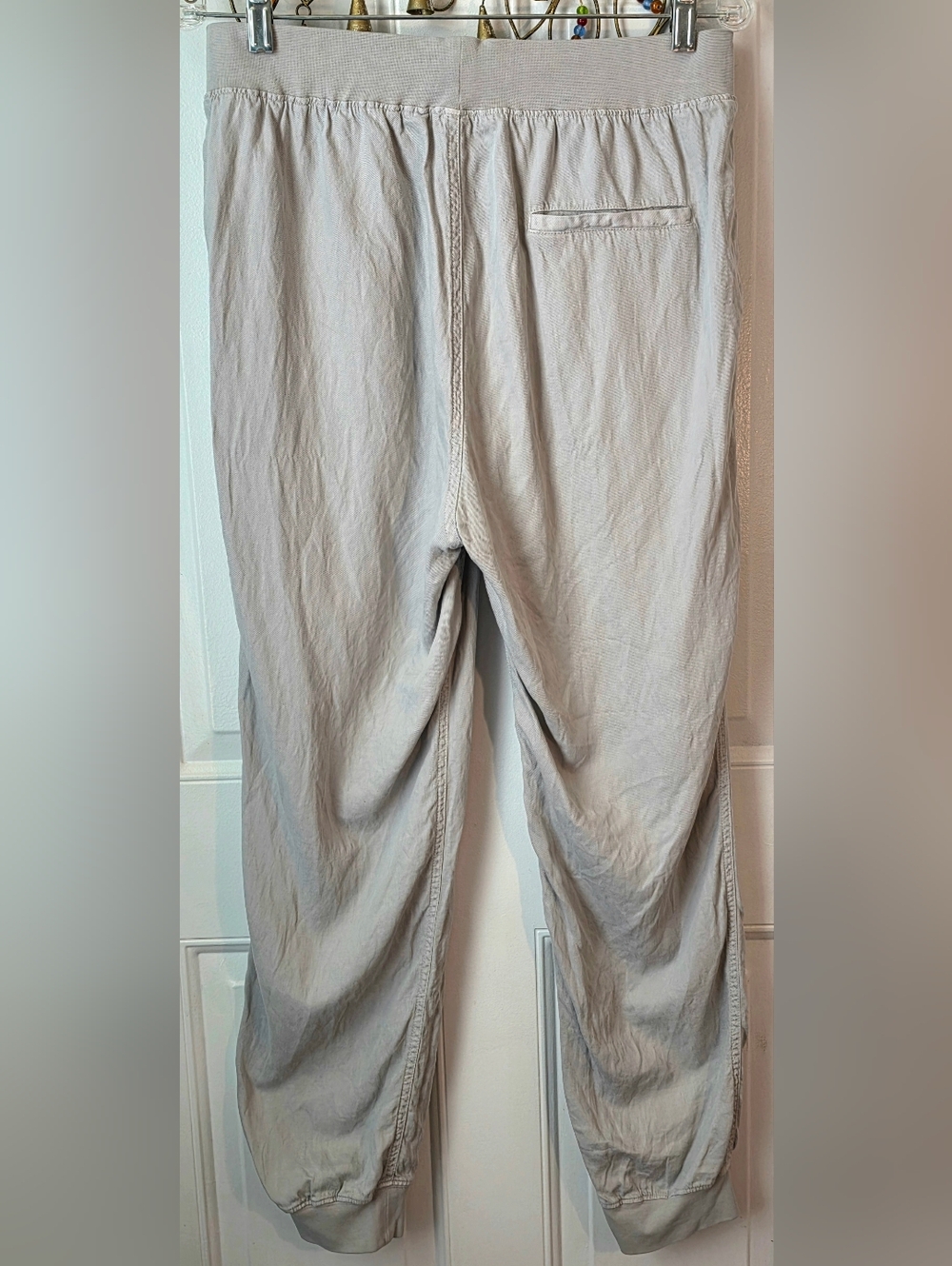 FAHERTY Arlie Day Pant Women's L Light Gray Tencel Linen Blend Joggers - Picture 4 of 14